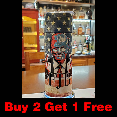 Trump 20oz Tumbler, Middle Finger, FJB, Let's Go Brandon 2024