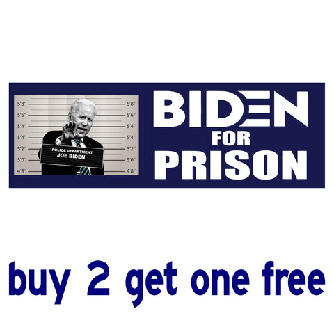 Biden for Prison no date - Anti Biden Sleepy Joe 2020 - Bumper Sticker - Blue Mugshot - GoGoStickers.com