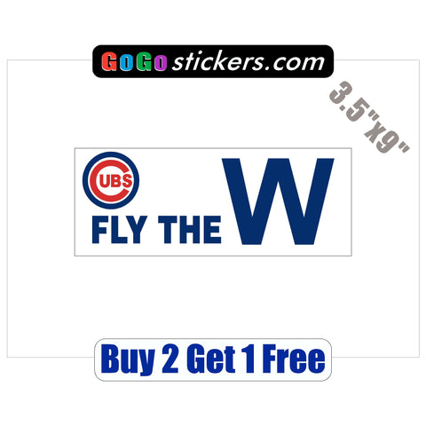 Chicago Cubs - Fly the W - World Series Champions 2016 - 3.5"x9" - Sticker - GoGoStickers.com