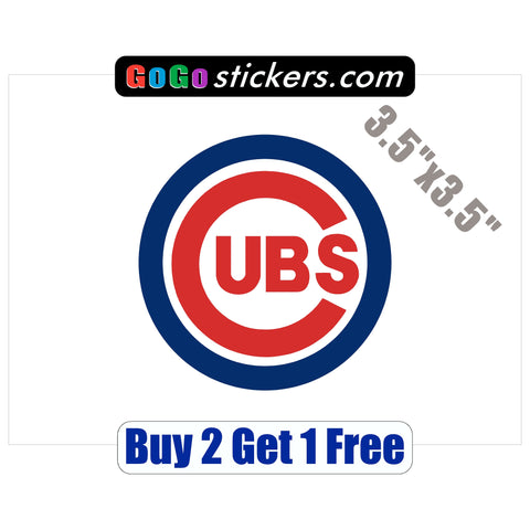 Chicago Cubs Small Logo - World Series Champions 2016 - 3.5"x3.5" - Sticker - GoGoStickers.com