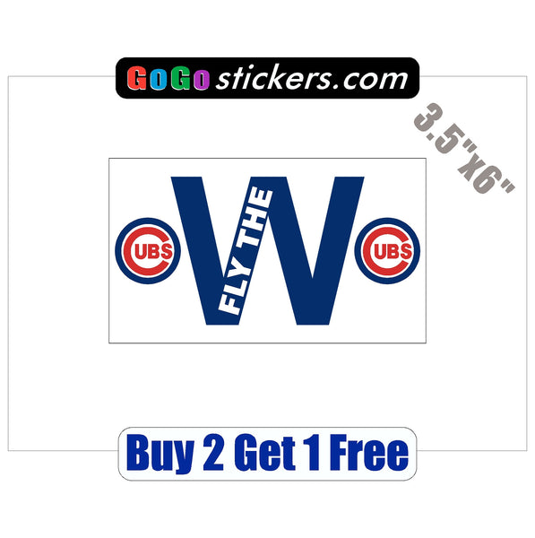 Chicago Cubs - FLY THE W - w/logos - World Series Champions 2016 - 3.5 –