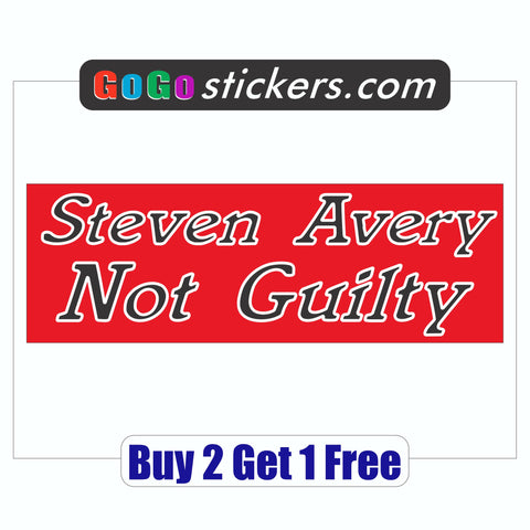 Steven Avery Not Guilty Bumper Sticker - Making a Murderer - Red - GoGoStickers.com