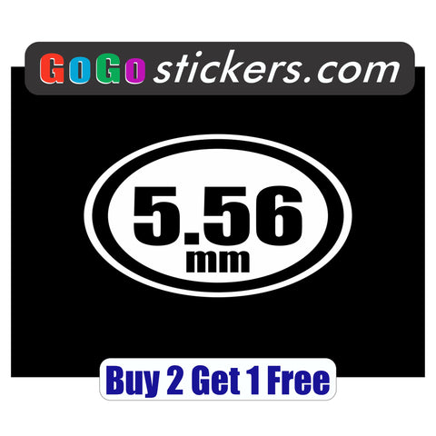 5.56mm Ammo Decal Sticker Hunting Marathon Style - apx 4"x6" 556 Guns - GoGoStickers.com
