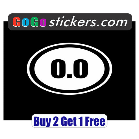 0.0 Marathon Decal - apx 4"x6" - funny - GoGoStickers.com