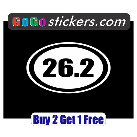 26.2 Full Marathon Decal - apx 4"x6" - GoGoStickers.com