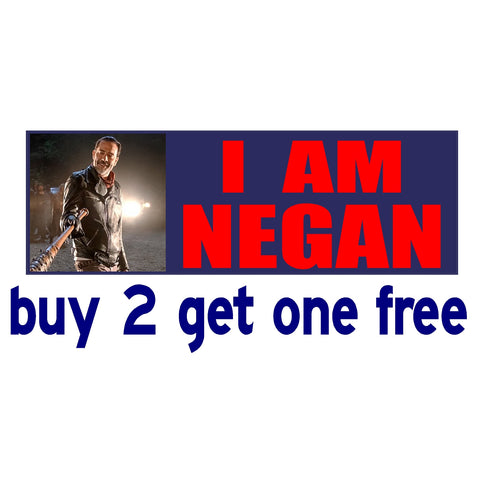 I Am Negan - Bumper Sticker v1 - The Walking Dead Rick Grimes - GoGoStickers.com