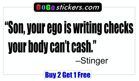 Top Gun Quote - Stinger - Checks you can't cash - GoGoStickers.com