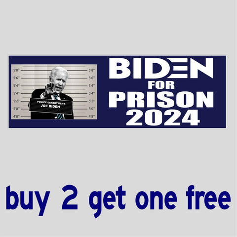 Biden for Prison 2024 - Anti Biden Sleepy Joe - Bumper Sticker - Blue Mugshot