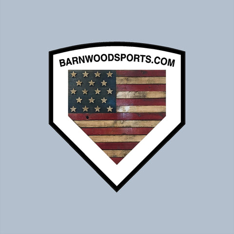 Barnwood Sports - American Flag Home Plate - Baseball - apx 4"x3.5" - USA - Patriotic - GoGoStickers.com