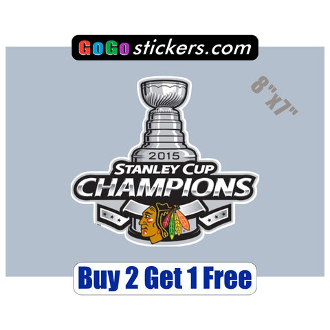 Chicago Blackhawks - Stanley Cup Champions - XL v1 - 8"x7" - Sticker - GoGoStickers.com