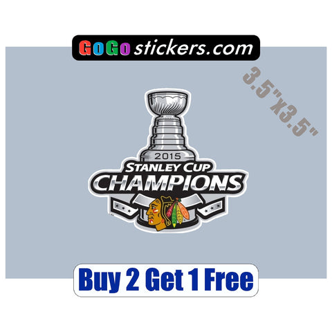 Chicago Blackhawks - Stanley Cup Champions - v1 - 3.5"x3.5" - Sticker - GoGoStickers.com