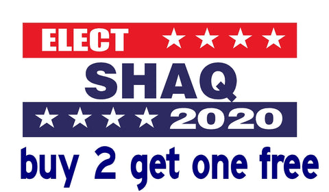 Shaq Sheriff - ELECT 2020 - Bumper Sticker 3.5" x 9" - MADE IN USA - Red, White & Blue Bars - GoGoStickers.com