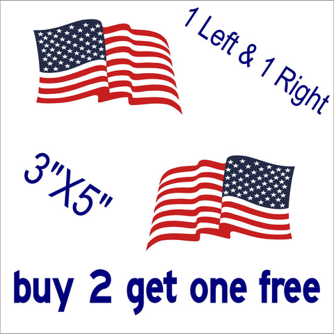 American Flag - Waving Left & Right - apx 3"x5" - USA - Patriotic - Patriotic