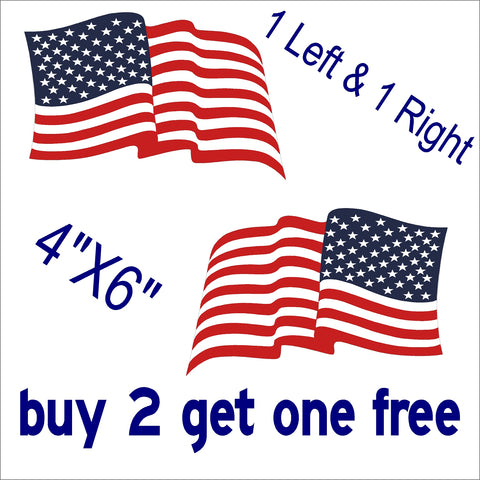 American Flag - Waving Left & Right - apx 4"x6" - USA - Patriotic - Patriotic