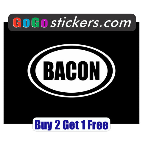 Bacon - Marathon Decal - apx 4"x6" - Funny - GoGoStickers.com