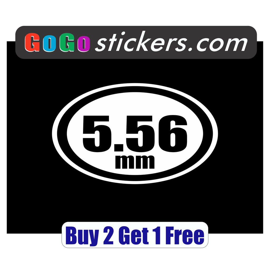 5.56mm Ammo Decal Sticker Hunting Marathon Style - apx 4