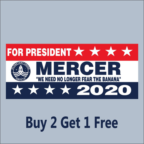 The Orville Mercer for President 2020 - v2 - Indoor/Outdoor Bumper Sticker - GoGoStickers.com