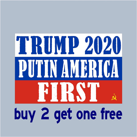 TRUMP 2020 Putin America First - RE-ELECT 2020 - Bumper Sticker 3.5" x 5.5" - No Russia Collusion - GoGoStickers.com