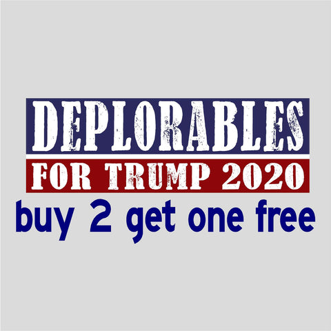 DEPLORABLES FOR TRUMP 2020 - Bumper Sticker - USA - Red, White & Blue - Deplorable - GoGoStickers.com