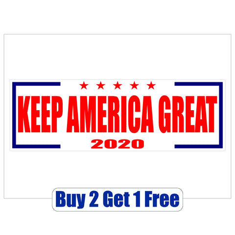 ReElect DONALD TRUMP 2020 Keep America Great - Bumper Sticker - MADE IN USA - Red, White & Blue - GoGoStickers.com