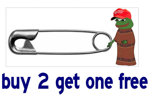 Diaper Pin - Pepe the Frog - FOR TRUMP MAGA - Bumper Sticker - GoGoStickers.com