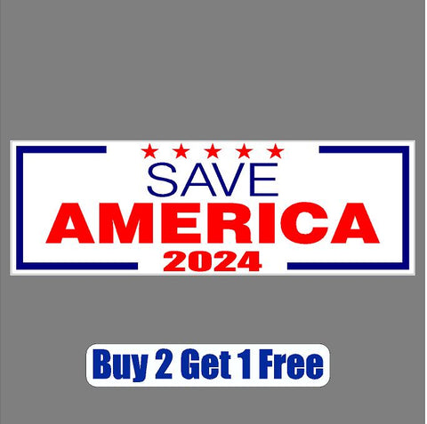 Save America DONALD TRUMP 2024 v2 re-elect Make America Great Again AGAIN! MAGA - Bumper Sticker