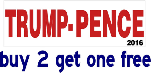 TRUMP PENCE 2016 - Bumper Sticker - MADE IN USA - Red, White & Blue - Donald - GoGoStickers.com